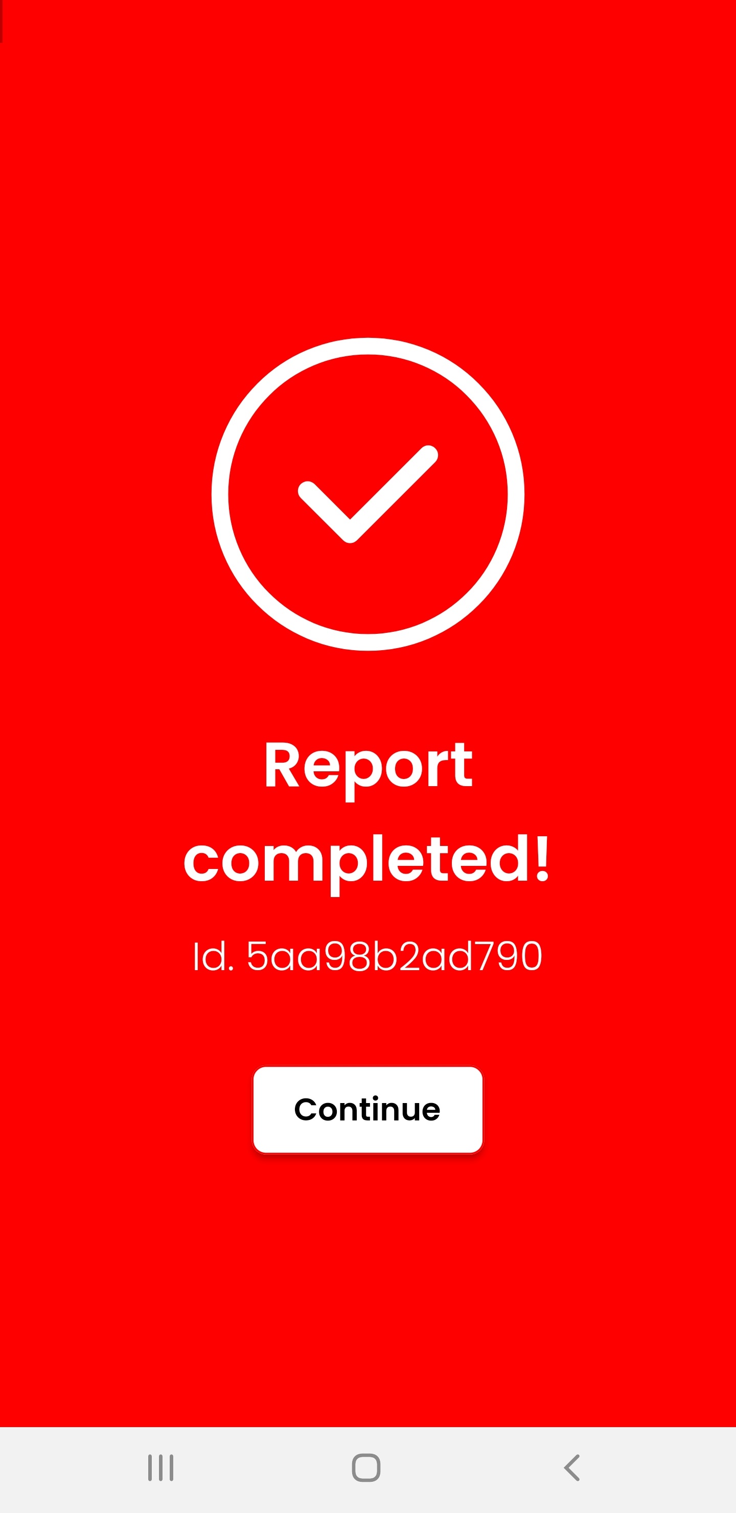 Report completed confirmation