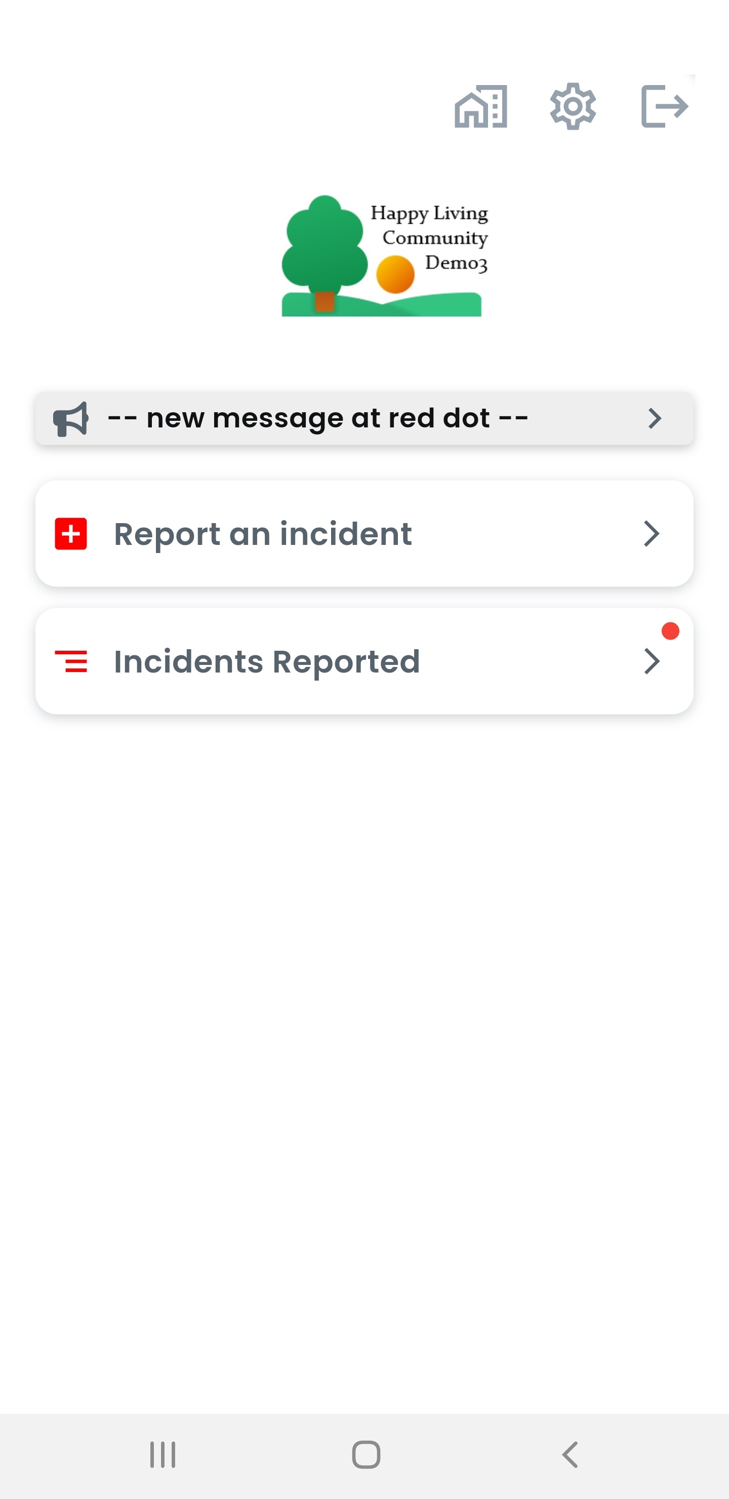incidents reported button